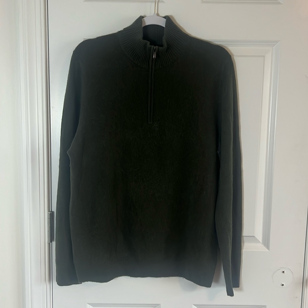 Nordstrom Men's Dark Green Half-Zip Sweater